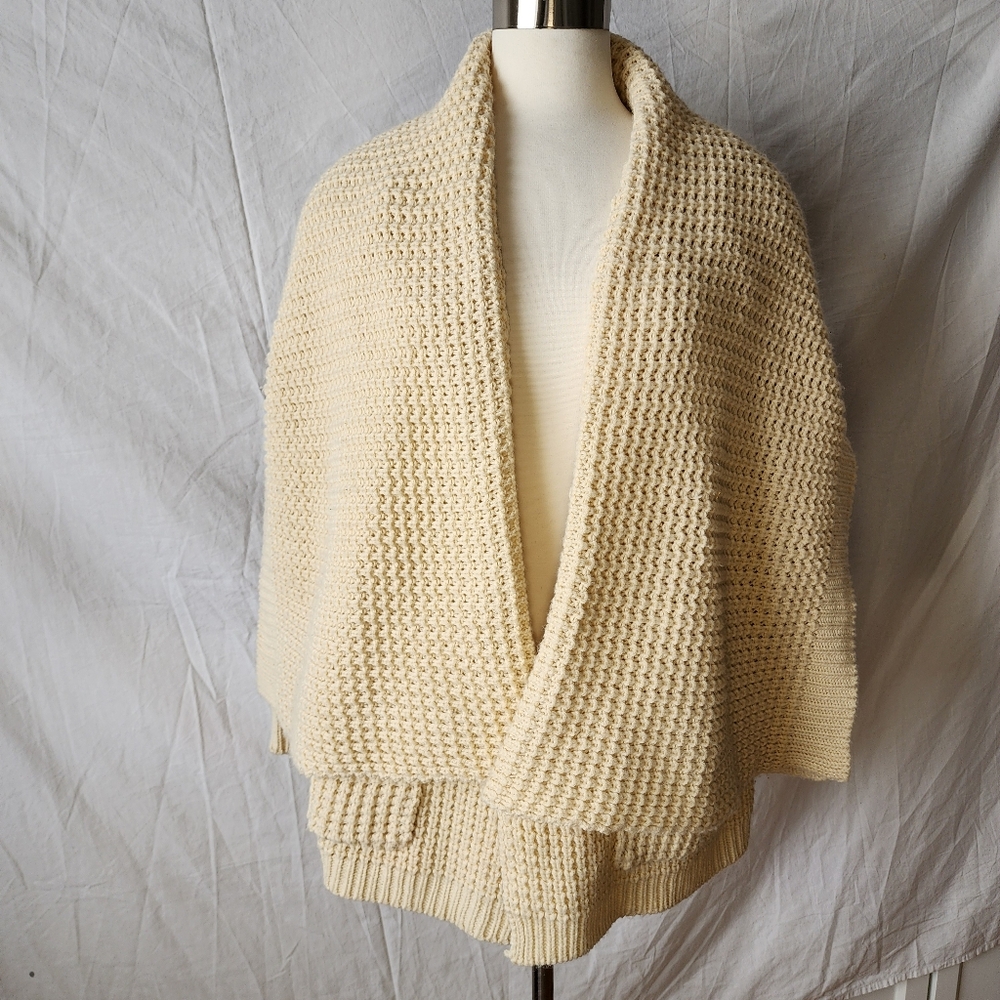 Chunky Knit Cream Open Front Cardigan/Sweater - Picture 6 of 9